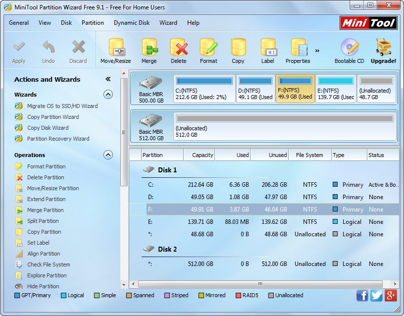 copy hard drive with os to another hard drive with mini tools partition wizard